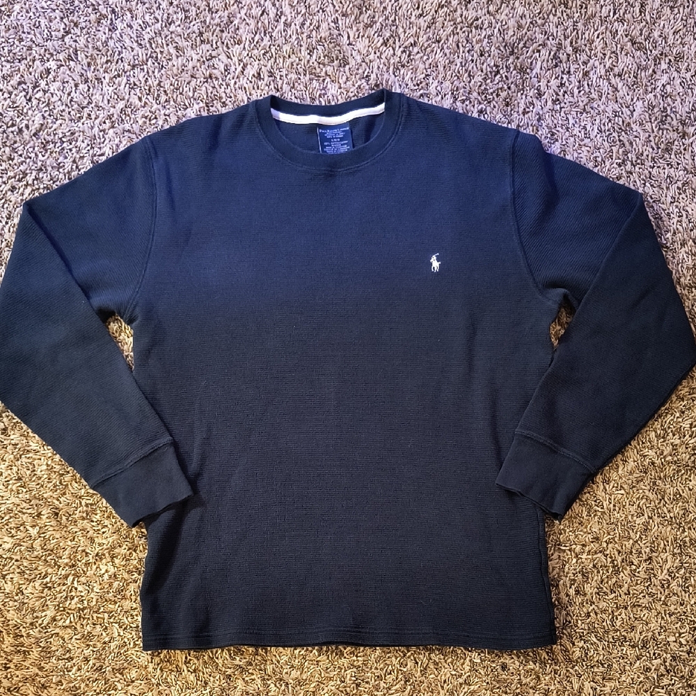 Polo Ralph Lauren Dark Blue Waffle Knit Top - Picture 2 of 5